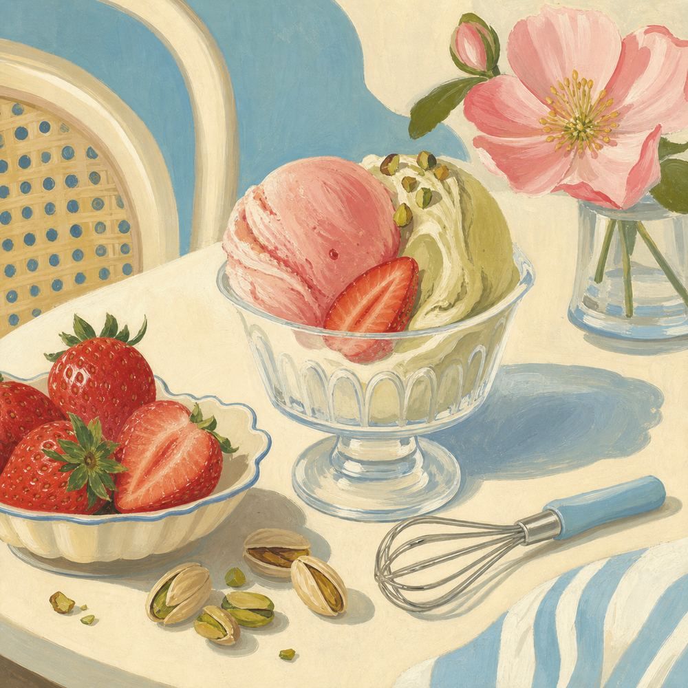 Gelato e ingredienti scelti